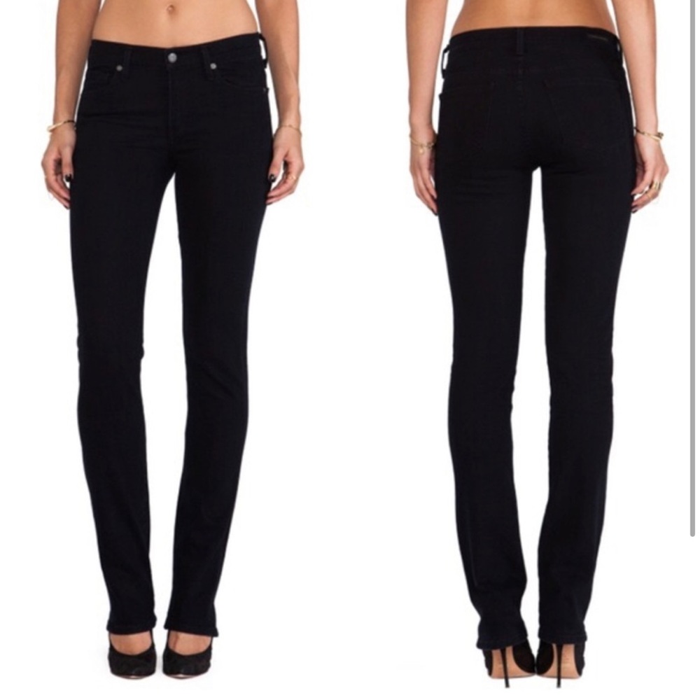 Citizens of Humanity Elson Medium Rise Straight Leg Black Jeans